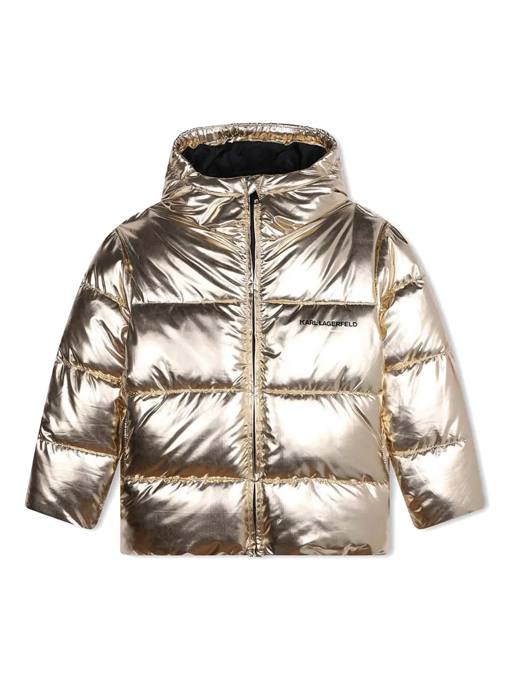 Image 1 of Karl Lagerfeld Kids Jaqueta matelassê com efeito metalizado