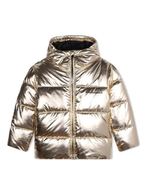 Karl Lagerfeld Kids Jaqueta matelassê com efeito metalizado