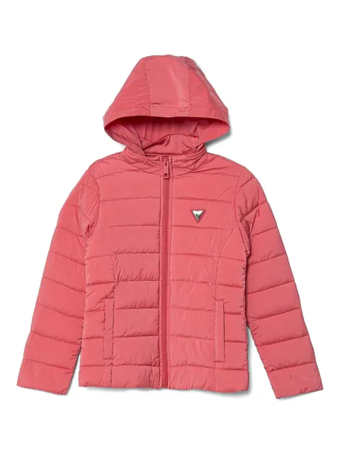 guess kids logo-appliqué puffer jacket