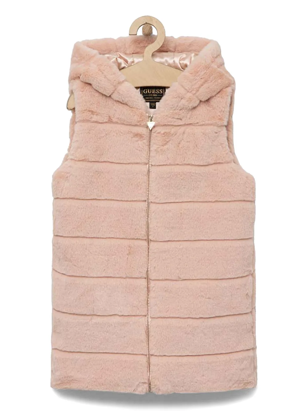 Shop Guess Faux-fur Gilet In Pink