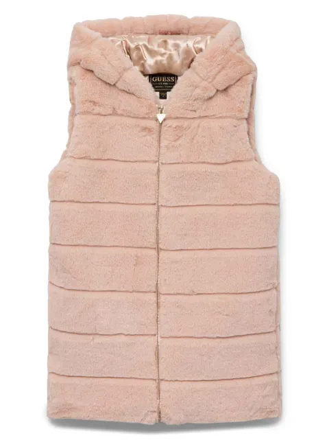 guess kids faux-fur gilet