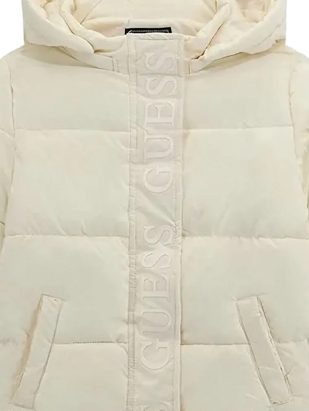 guess kids logo-trim puffer jacket - Beige