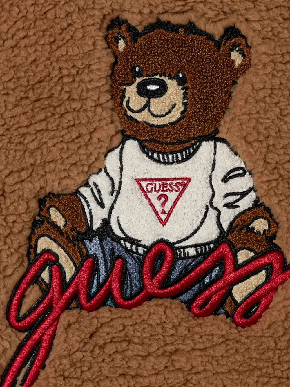 guess kids Hoodie met teddybeer-applicatie Bruin