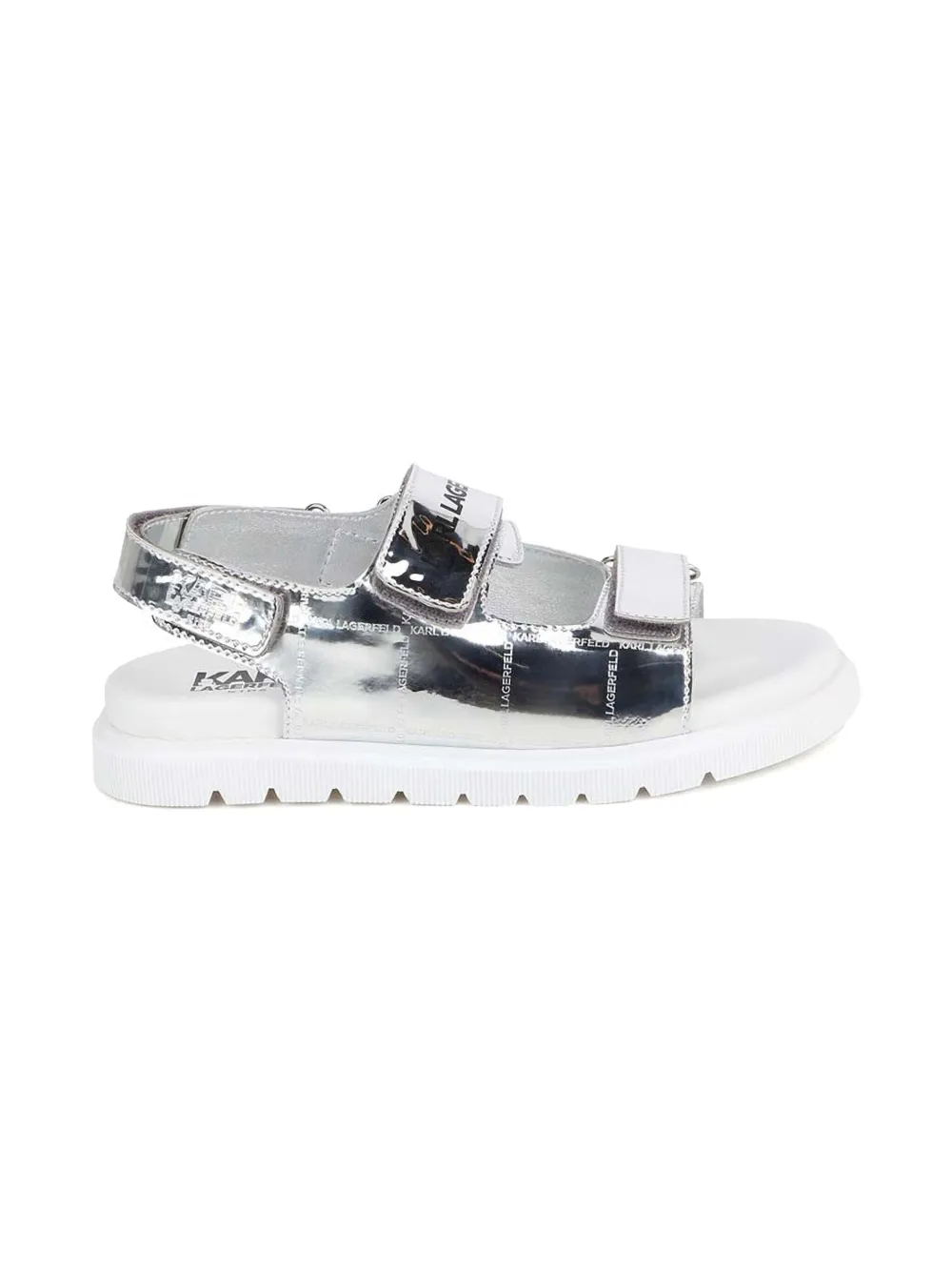 Karl Lagerfeld Kids leather sandals - Zilver