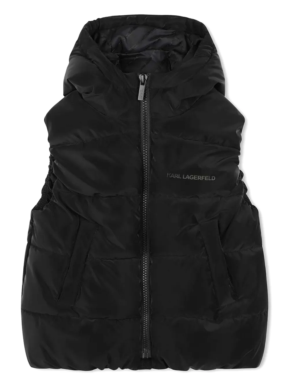 Karl Lagerfeld Kids Bodywarmer met capuchon Zwart