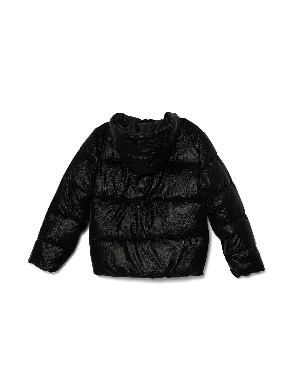 Guess kids rhinestone-embellished puffer jacket - Zwart