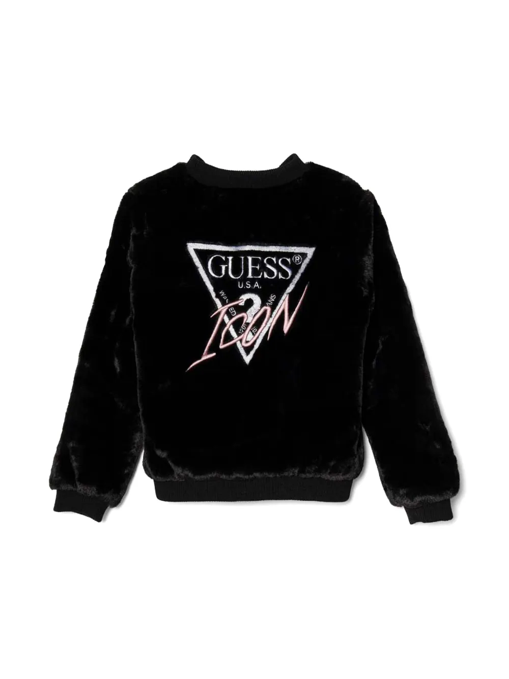 guess kids logo bomber jacket - Zwart