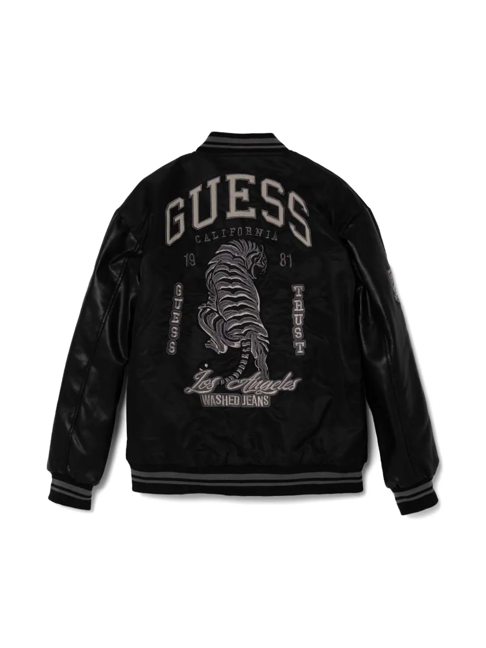 guess kids logo bomber jacket - Zwart