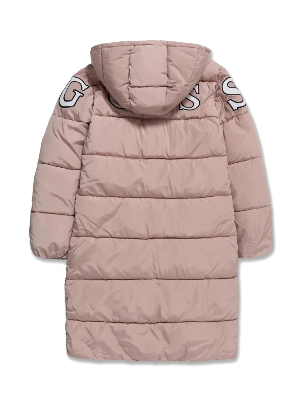 Guess kids logo-appliqué coat - Roze