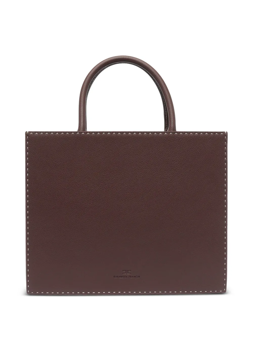 Elisabetta Franchi Shopper met contrasterende stiksels - Bruin