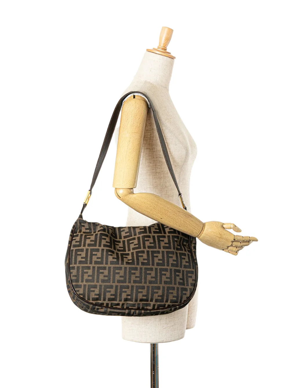 Fendi Pre-Owned 2000-2010 Zucca Canvas schoudertas - Bruin