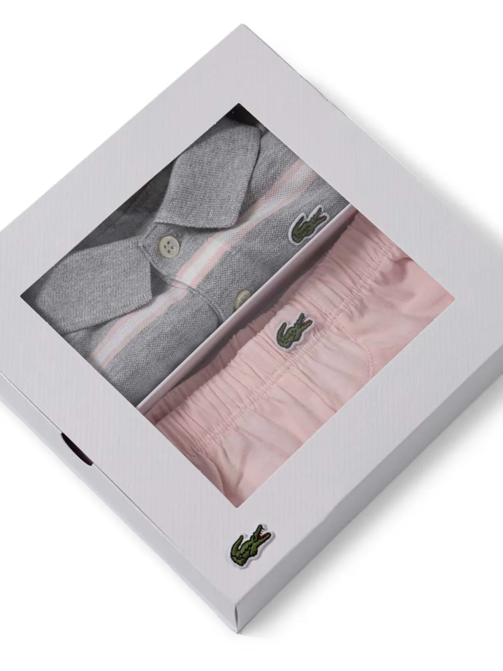 Lacoste Kids Pyjama van biologisch katoen Grijs