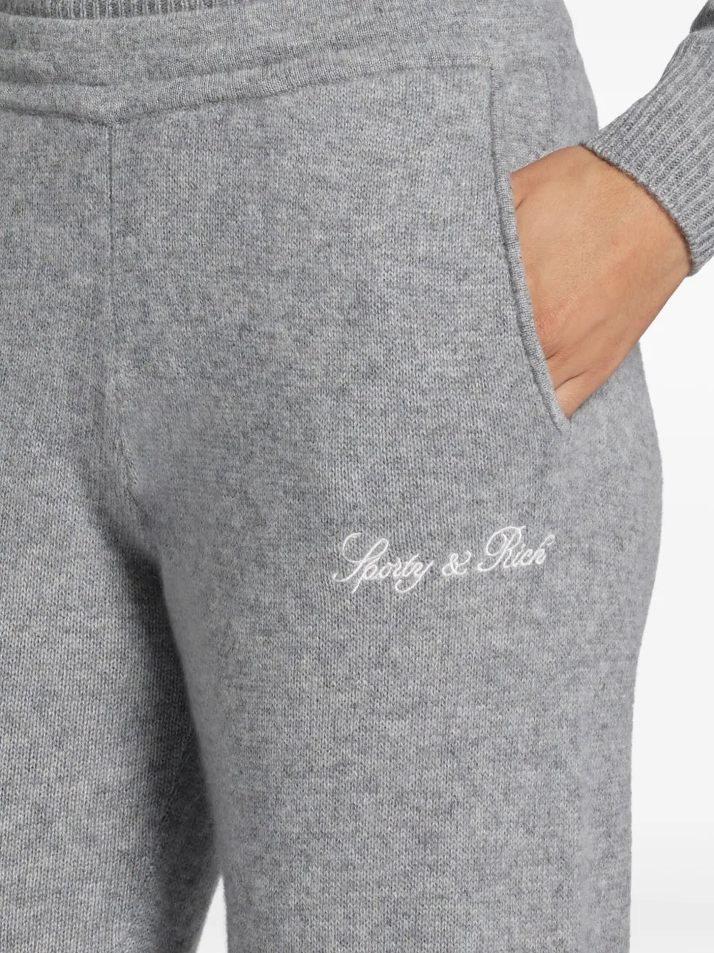 Sporty & Rich Trainingsbroek met geborduurd logo Grijs