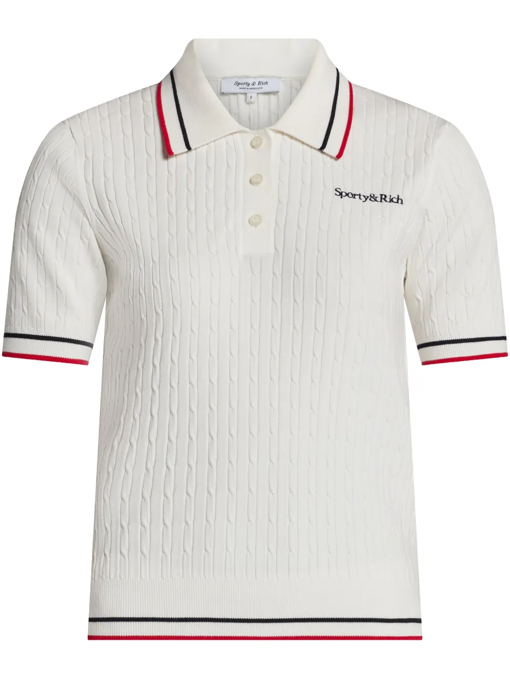 Sporty & Rich Polotop met geborduurd logo Wit