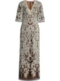 Marchesa Notte lace-overlay dress - Black