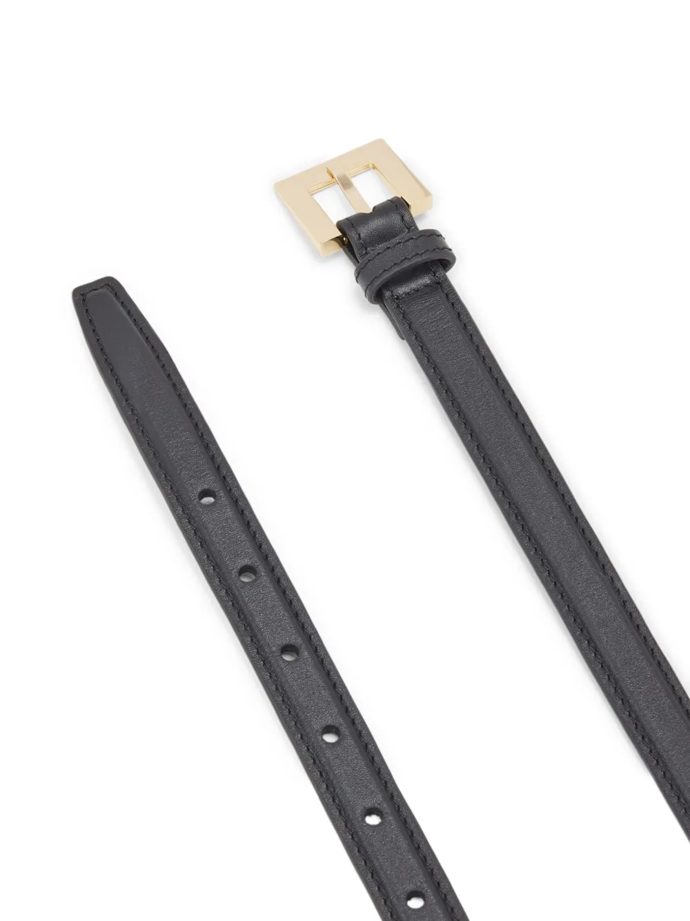 ANINE BING buckle leather belt - Zwart