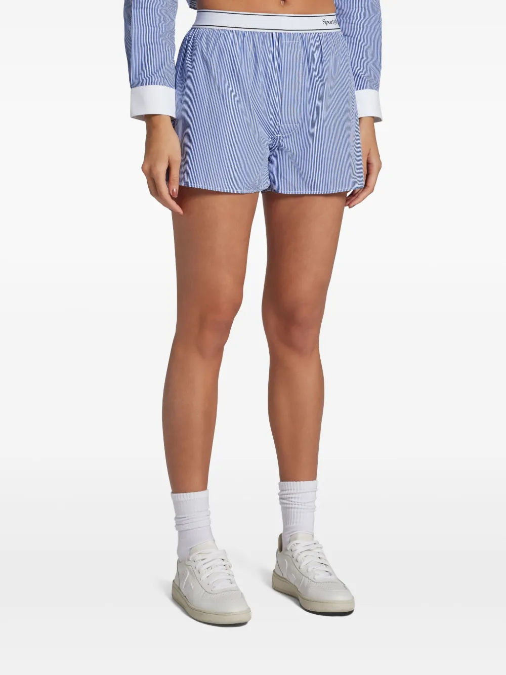 Sporty & Rich Gestreepte shorts Blauw