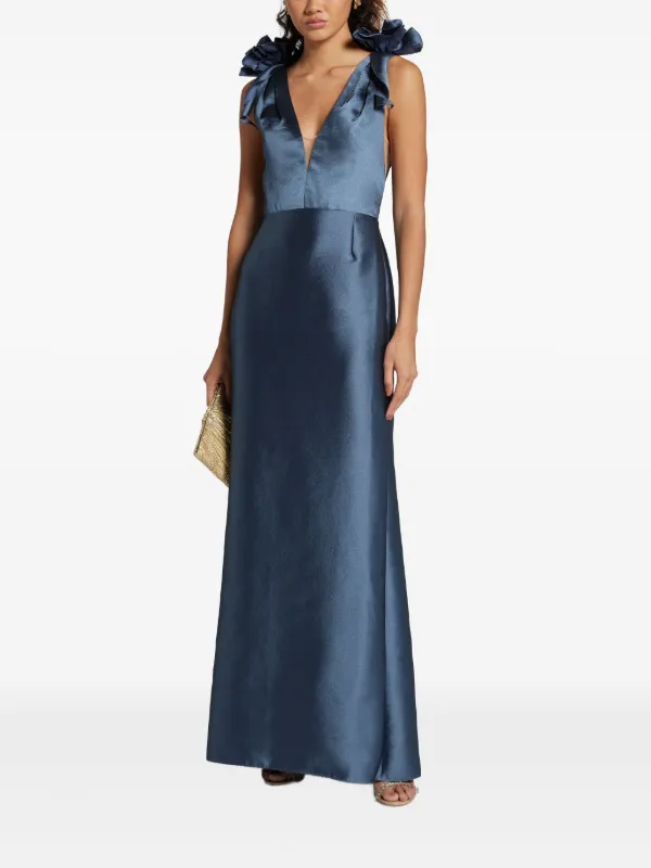 Marchesa Satin Gown - Blue