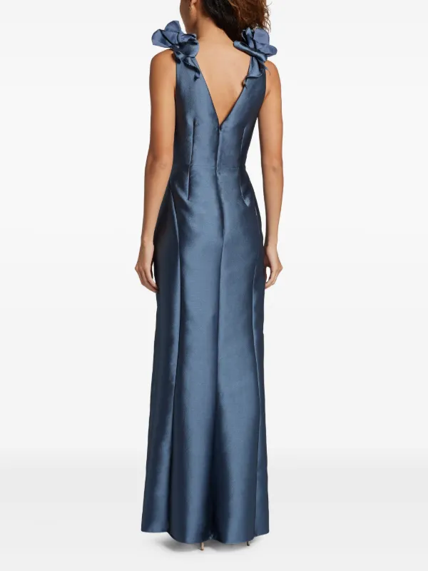 【Marchesa Notte】サテンビスチェドレス Marchesa Notte サテン ドレス | ブルー | FARFETCH JP