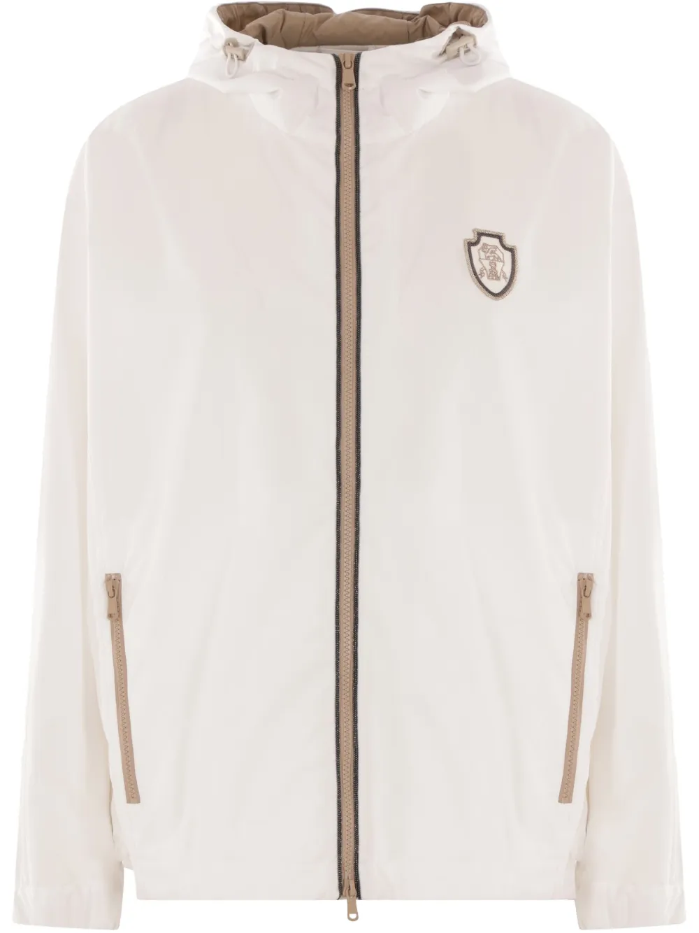 Brunello Cucinelli chamarra rompevientos con capucha | blanco | Image 1