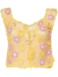 Celia B floral crochet top - Yellow