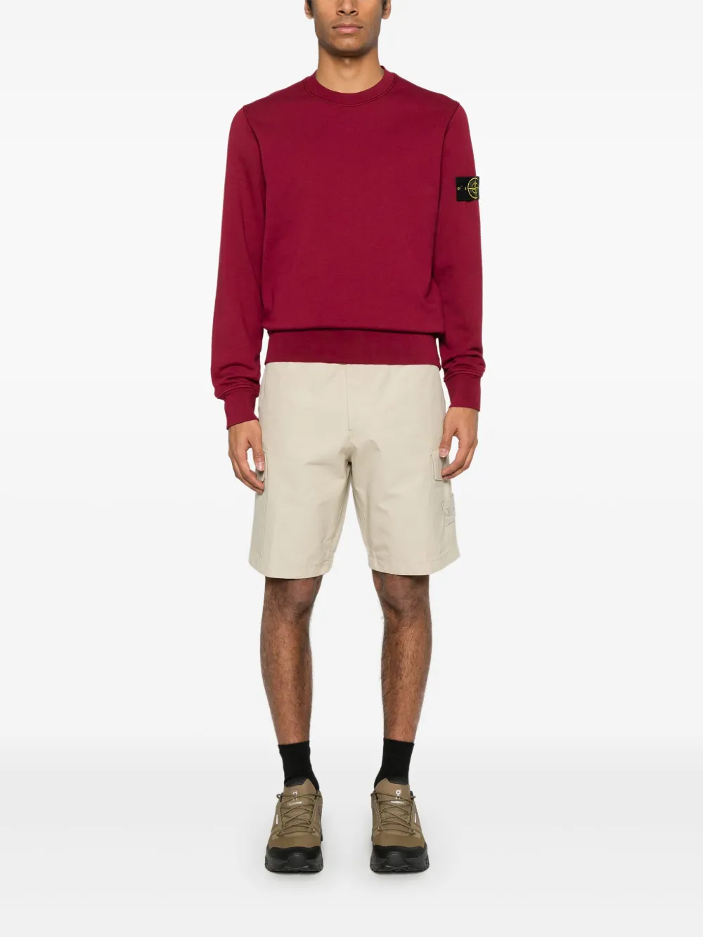 Stone Island Sweater met Compass-logopatch - Rood