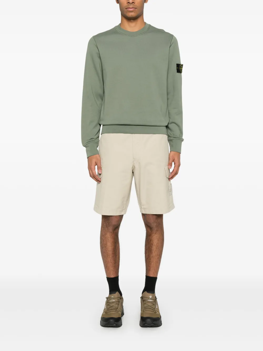 Stone Island Sweater met Compass-logopatch - Groen