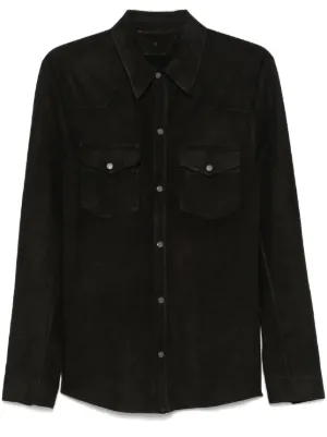 Giorgio Brato レザーシャツジャケット | ブラック | FARFETCH JP
