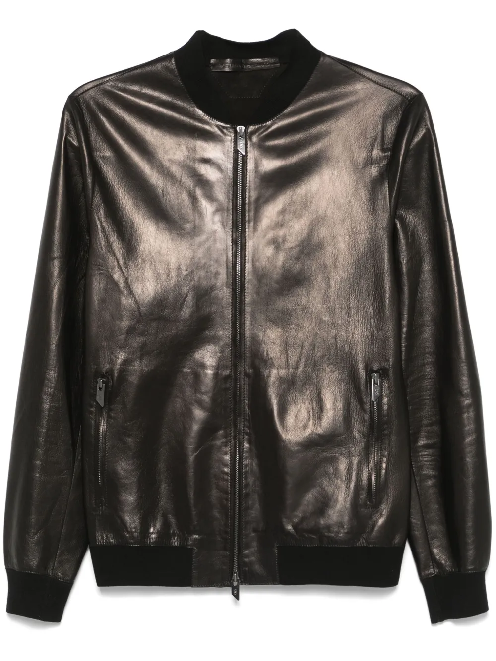 leather bomber jacket