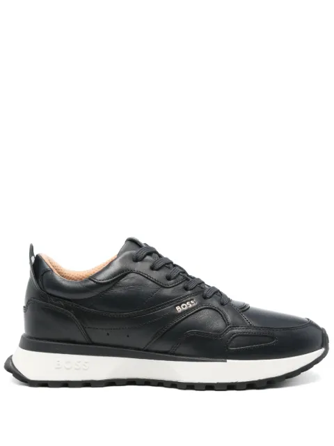 BOSS burnished-leather sneakers
