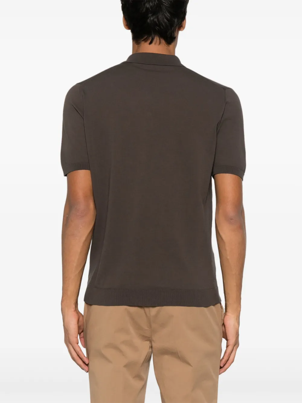 Roberto Collina Katoenen poloshirt Bruin