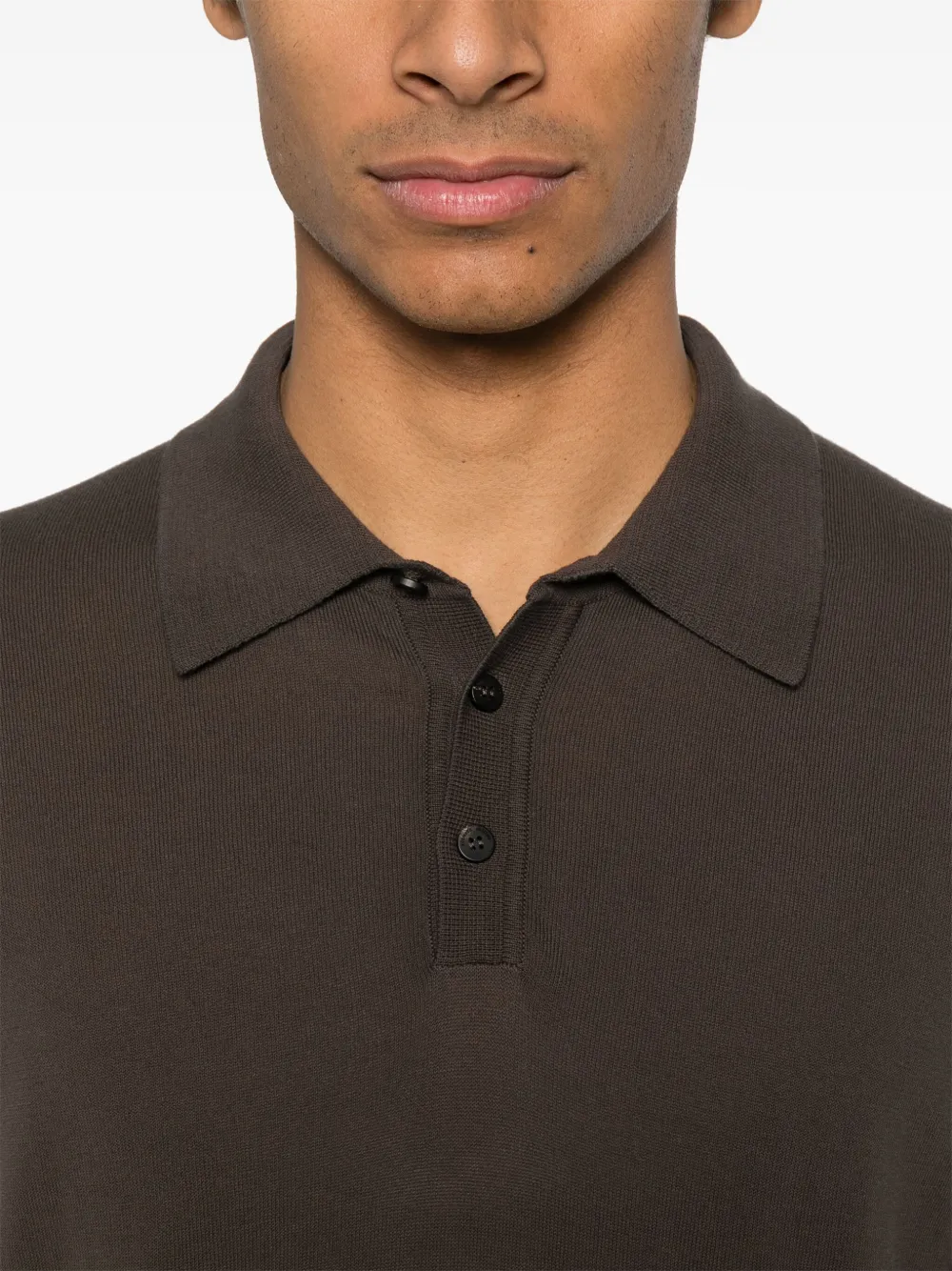 Roberto Collina Katoenen poloshirt Bruin