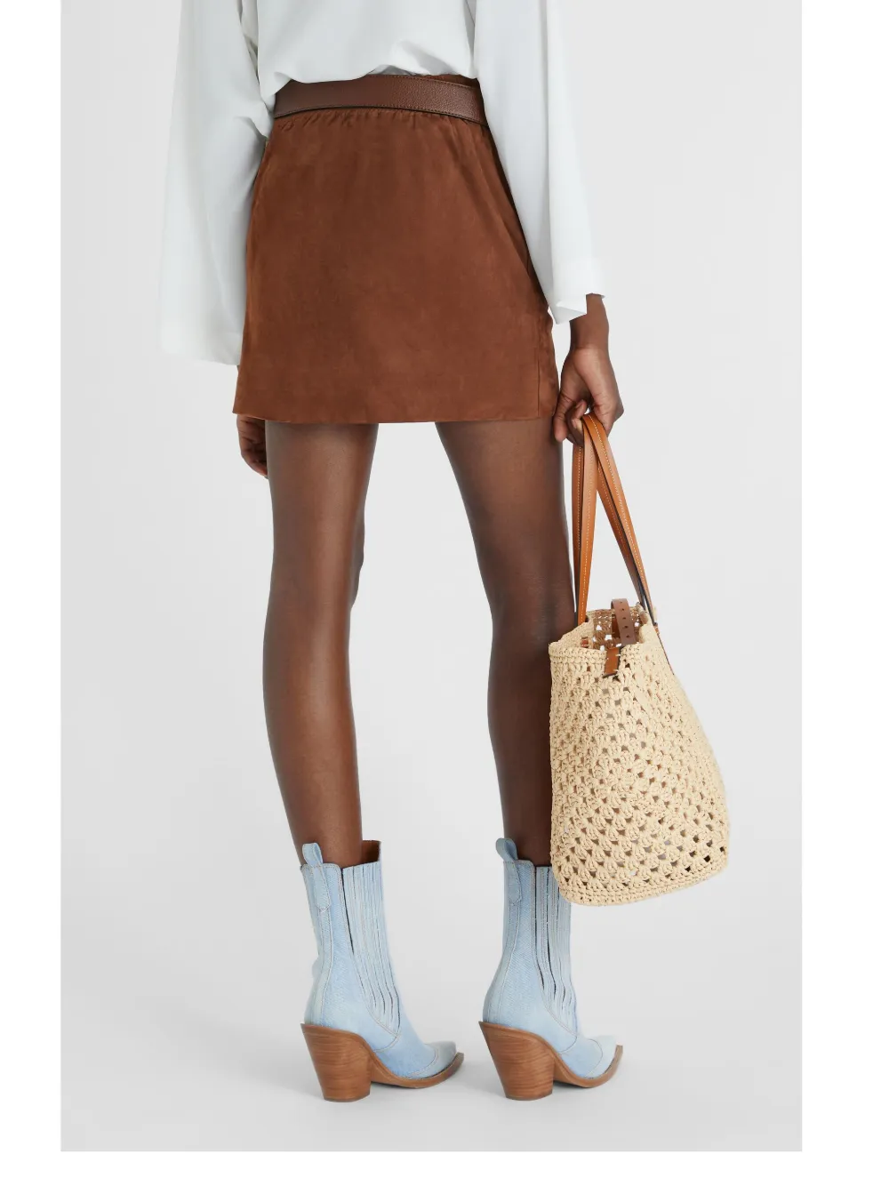 Ermanno Scervino Suède mini-rok Bruin