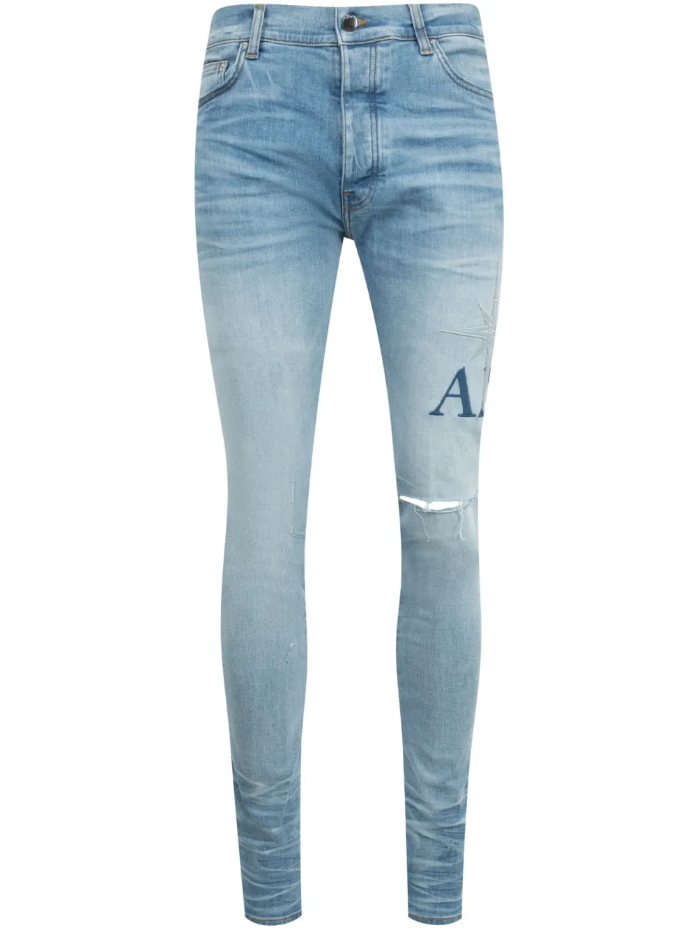 AMIRI Skinny jeans met Starbust-applicatie Blauw