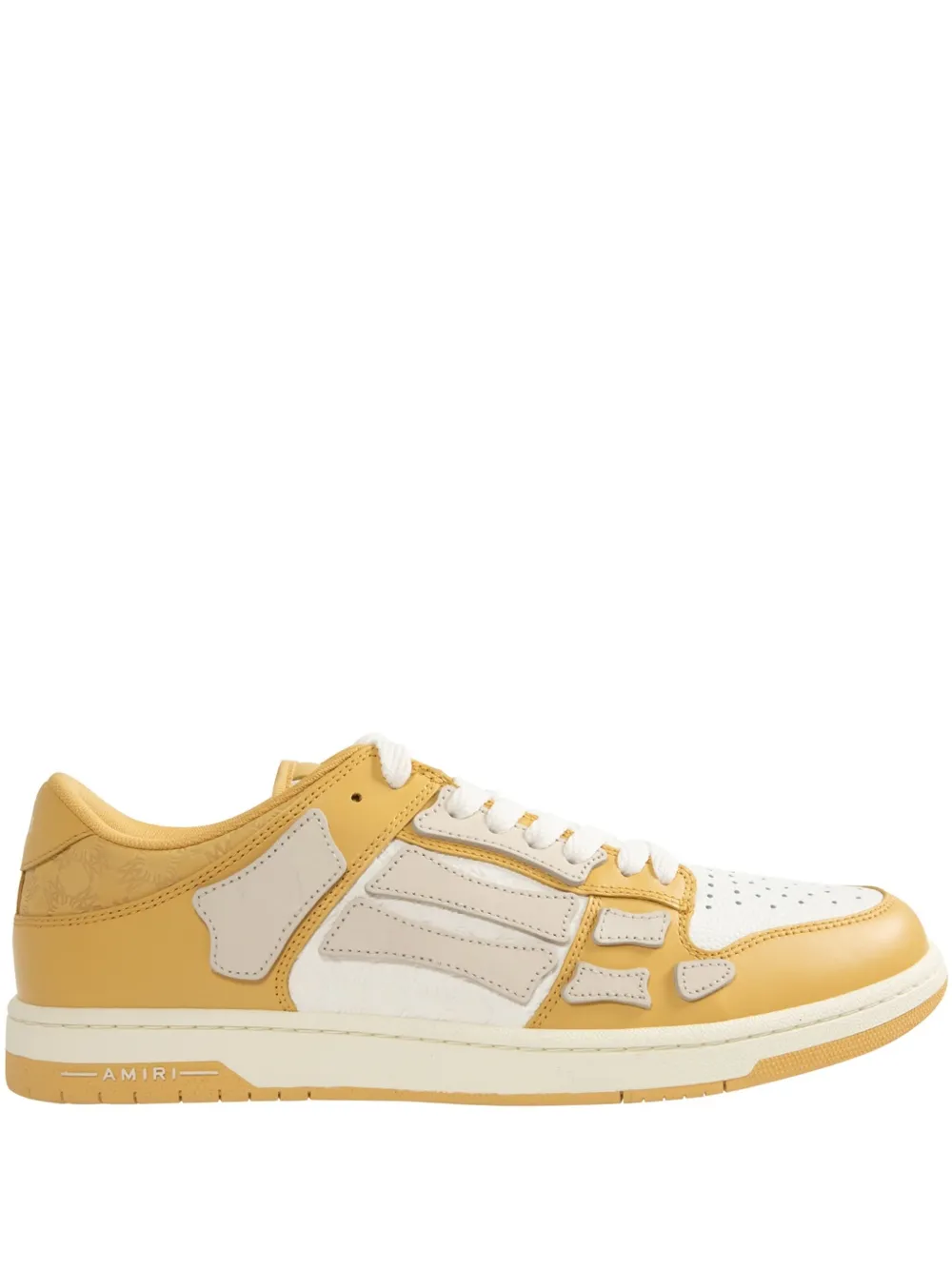 Amiri Yellow Debossed Ma Quad Skel Top Low Sneakers In Gelb