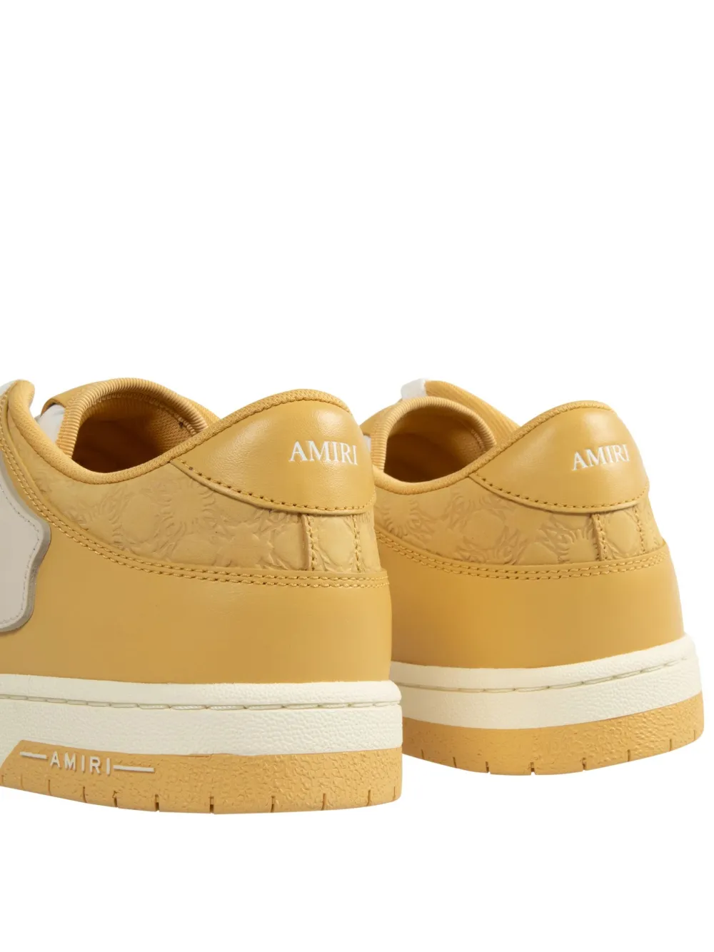 Amiri Yellow Debossed Ma Quad Skel Top Low Sneakers In Gelb