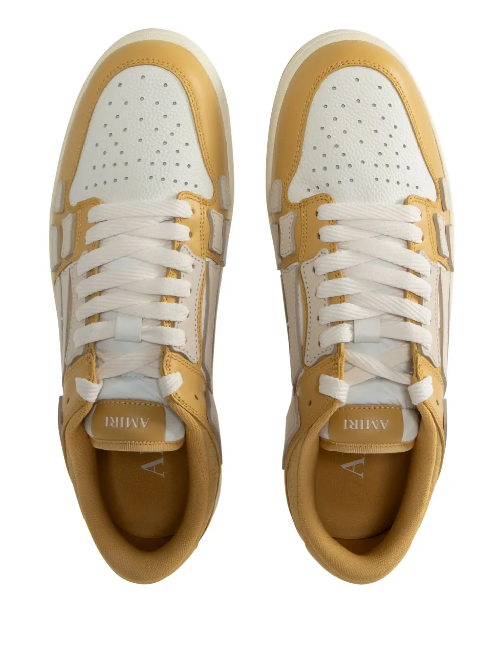 Amiri Yellow Debossed Ma Quad Skel Top Low Sneakers In Gelb