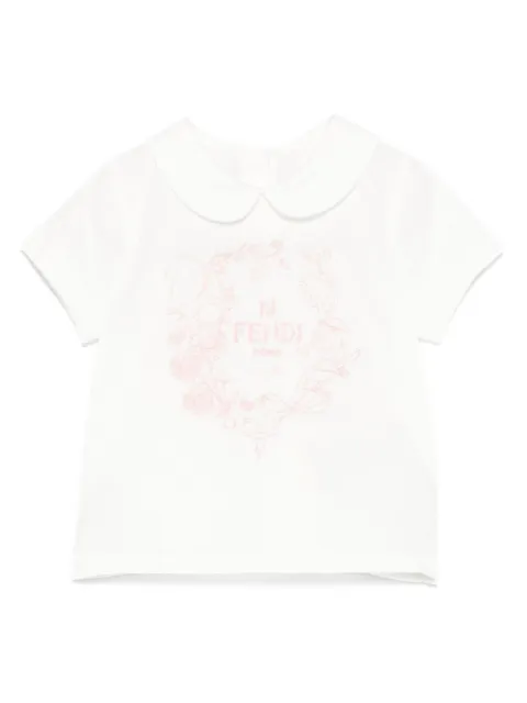 Fendi Kids playera con logo bordado