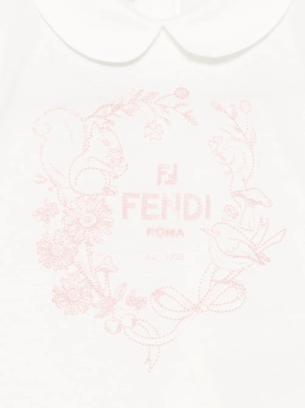 Fendi Kids T-shirt met geborduurd logo Wit
