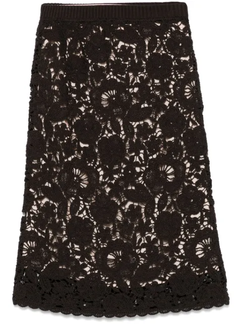 P.A.R.O.S.H. floral knitted midi skirt