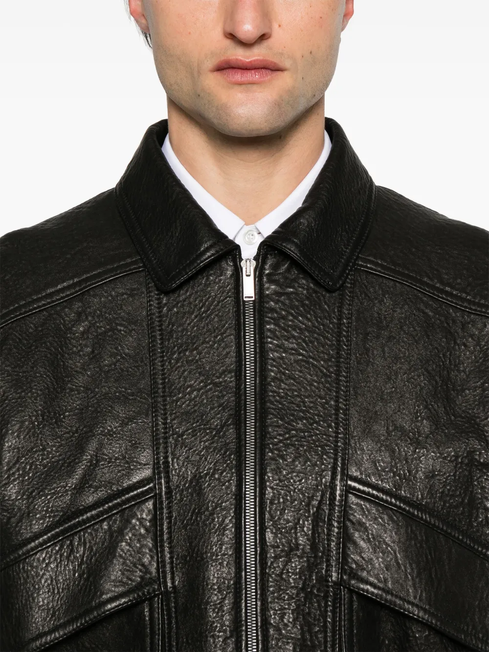 Saint Laurent Leren jack Zwart