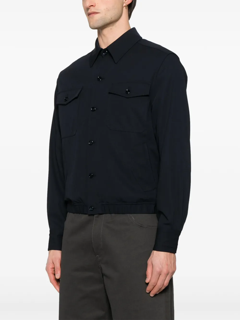 Lardini Wollen shirtjack Blauw