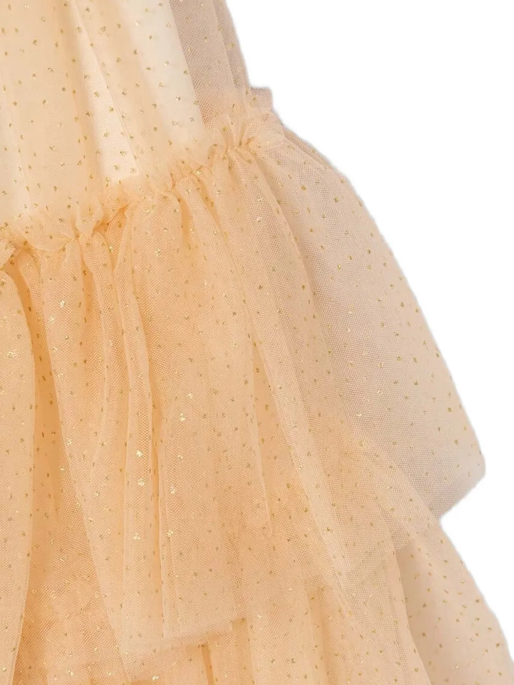 guess kids glitter-embellished tiered dress Oranje