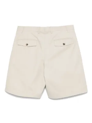 LARDINI｜SHORTS (EQLTR05EQ62023 910BC) Lardini Straight-leg Cotton-blend Seersucker Drawstring