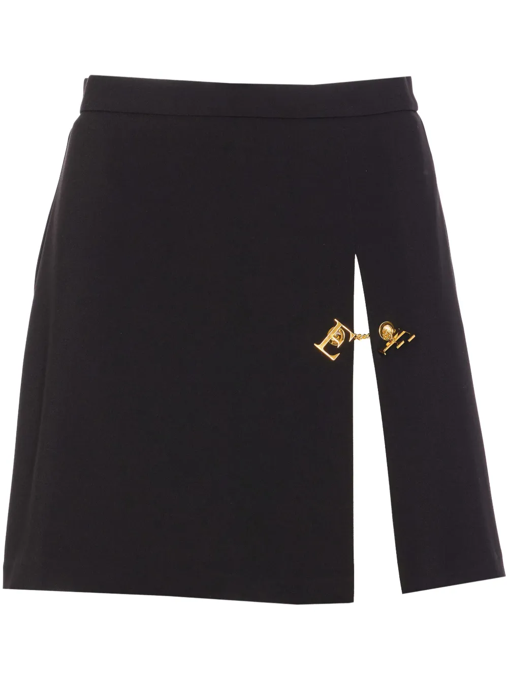 Elisabetta Franchi Mini-rok met logo Zwart