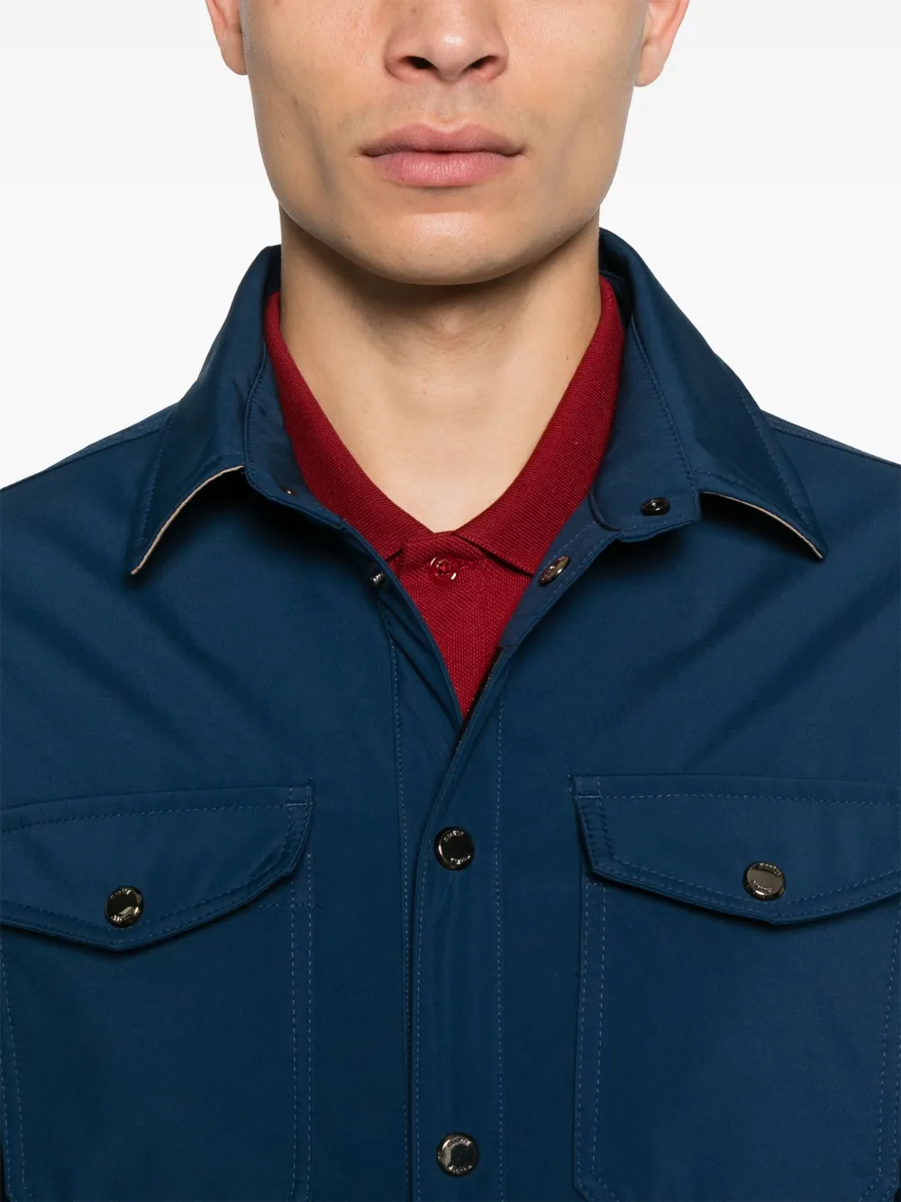 Moorer Waterdicht shirtjack Blauw