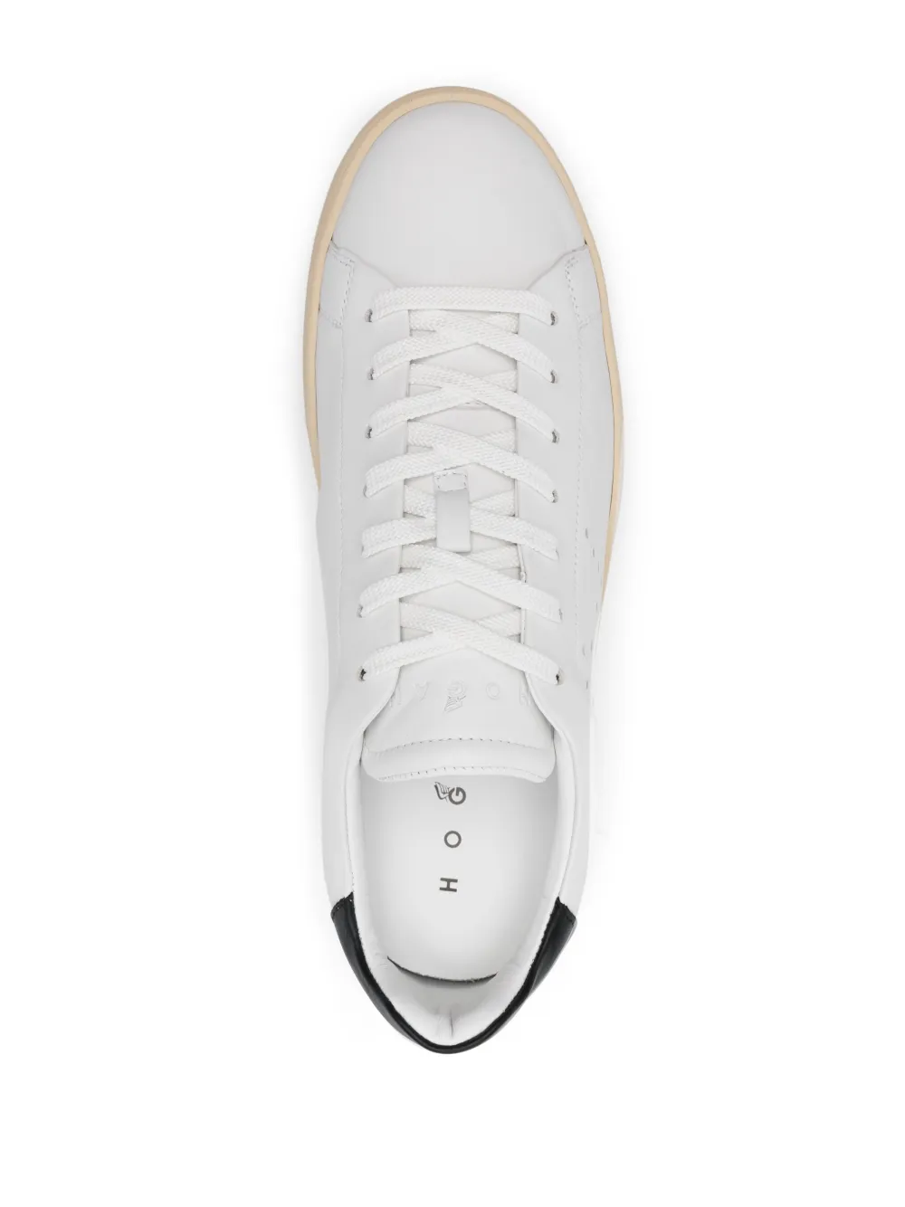 Hogan Leather Sneakers With Perforated Round Toe In White