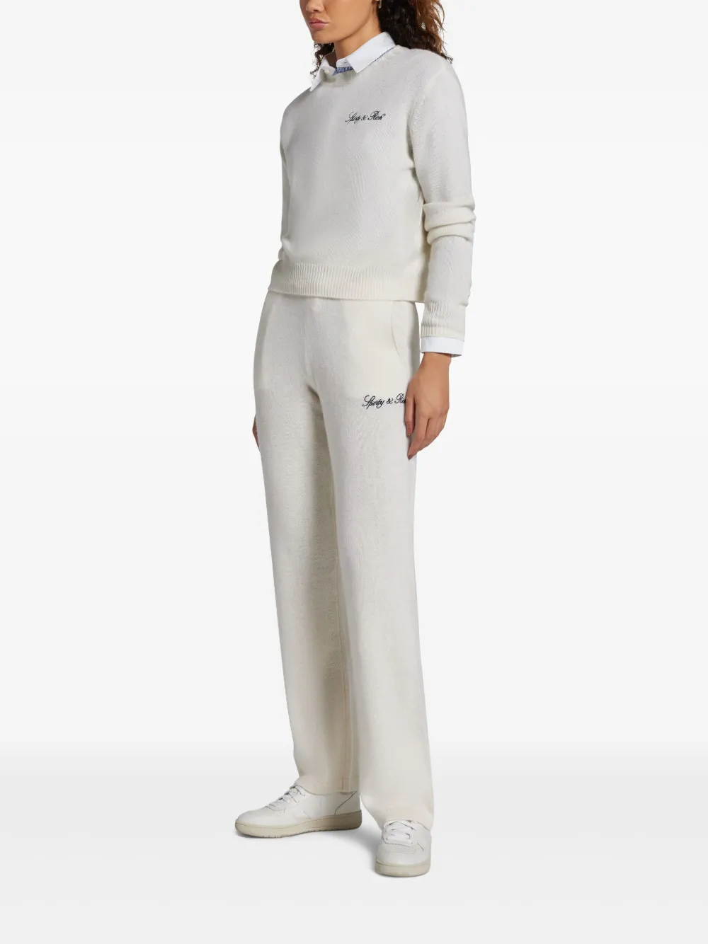 Sporty & Rich logo-embroidered track pants - Wit