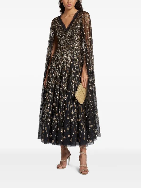 black cape dresses Black Cape Modest Maxi Dress main image 1