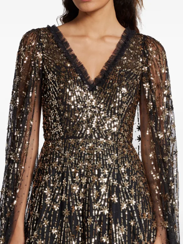 glitter thread dress Ellie Wilde EW36059 main image 1